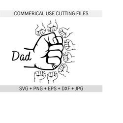 personalized father's day fist bump svg, baby toddler kid dad fist bump svg, family svg, father's day designs, digital download, png, dxf