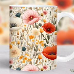 wildflowers mug, cottagecore floral mug