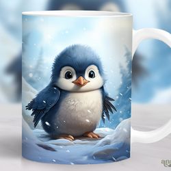 Winter Baby Penguin Mug, Cute Animal Mug