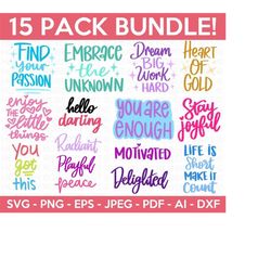 positive quotes svg bundle, motivational quotes svg, inspirational quotes svg, life quotes, positive vibes, cut file for cricut
