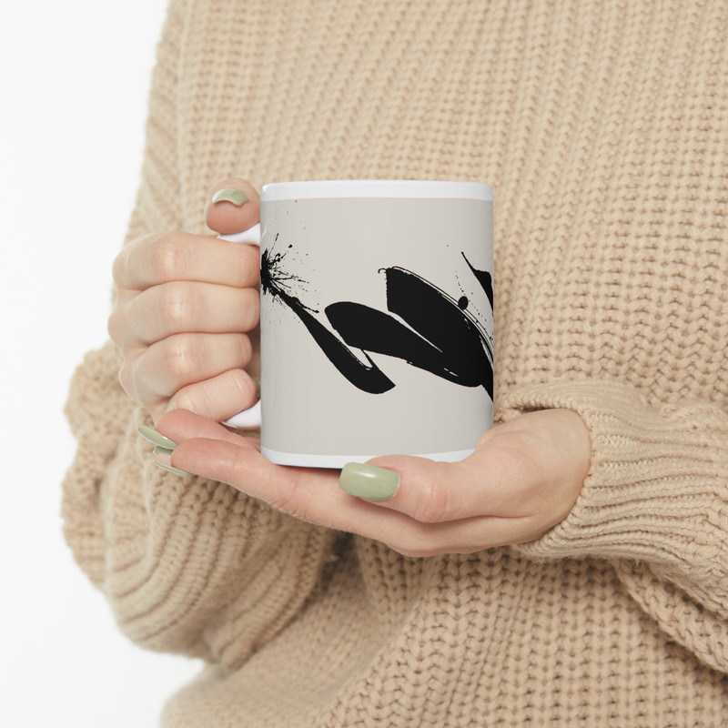 Black Touch Abstract Ceramic Mug Coffee Mug Unique Abstract Mug Artistic 11oz Mug Gift for Mom Fathers Day Gifts Office Mug - 9.jpg