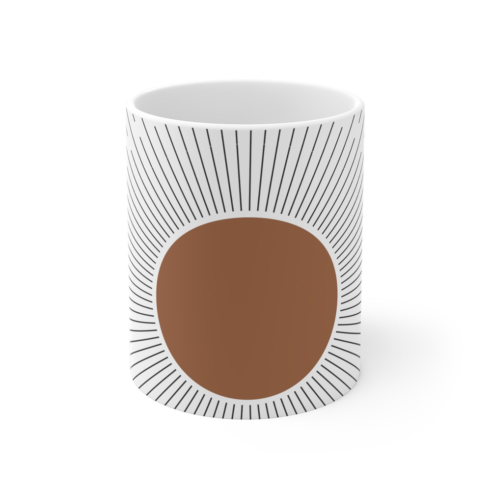 Bohemian Geometric Abstract Art On Mug Minimalist Boho Mid Century Abstract Art Ceramic Mug Abstract Mug Design Office Mug Gift Idea - 3.jpg