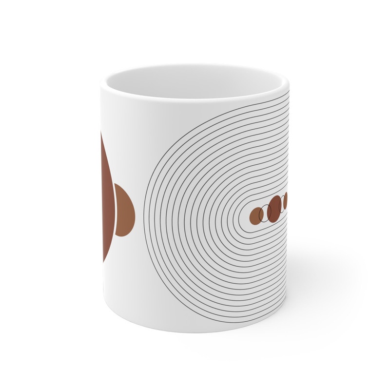 Bohemian Geometric Abstract Art On Mug  Minimalist Boho Mid Century Abstract Art Ceramic Mug  Office mug  Gift Idea  Gift for Mom - 3.jpg