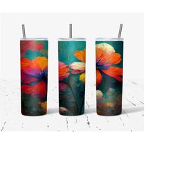 20 oz skinny tumbler wrap, floral tumbler wrap, straight template, tapered, sublimation graphics, digital download, instant download