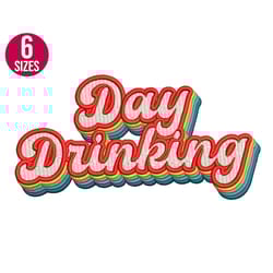 day drinking embroidery design, retro, vacation, summer, machine embroidery file, instant download