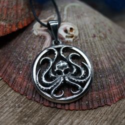 Kraken pendant, Sterling silver necklace, Made to Order, Sea monster