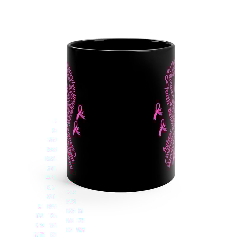 Fight Believe Hope Survive 11oz Black Mug, Cancer Awareness Mug, Cancer Support Mug,Breast Cancer Gifts, Cancer Survive Mug, Pink Ribbon Mug - 2.jpg