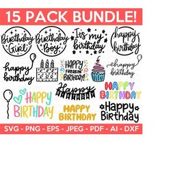 birthday quotes svg bundle, birthday svg, birthday girl svg,birthday shirt svg, birthday gift svg,hand-lettered design,cut files for cricut