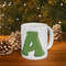 Letter A Green Initial Mug Letter Mug Cup Initial A Personalized Initial Mug Alphabet Mug Letter Mug Gift for Loved Ones 11oz - 3.jpg