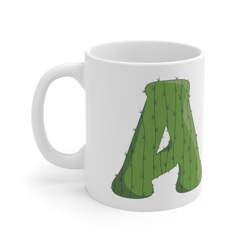 Letter A Green Initial Mug Letter Mug Cup Initial A Personalized Initial Mug Alphabet Mug Letter Mug Gift for Loved Ones 11oz - 8.jpg