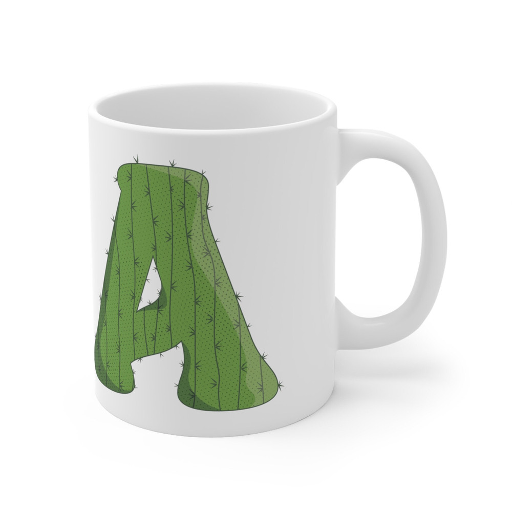 Letter A Green Initial Mug Letter Mug Cup Initial A Personalized Initial Mug Alphabet Mug Letter Mug Gift for Loved Ones 11oz - 9.jpg