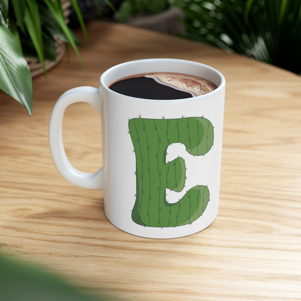 Letter E Green Initial Mug  Letter Mug Cup Initial E  Personalized Initial Mug  Alphabet Mug  Letter Mug  Gift for Loved Ones  11oz - 1.jpg