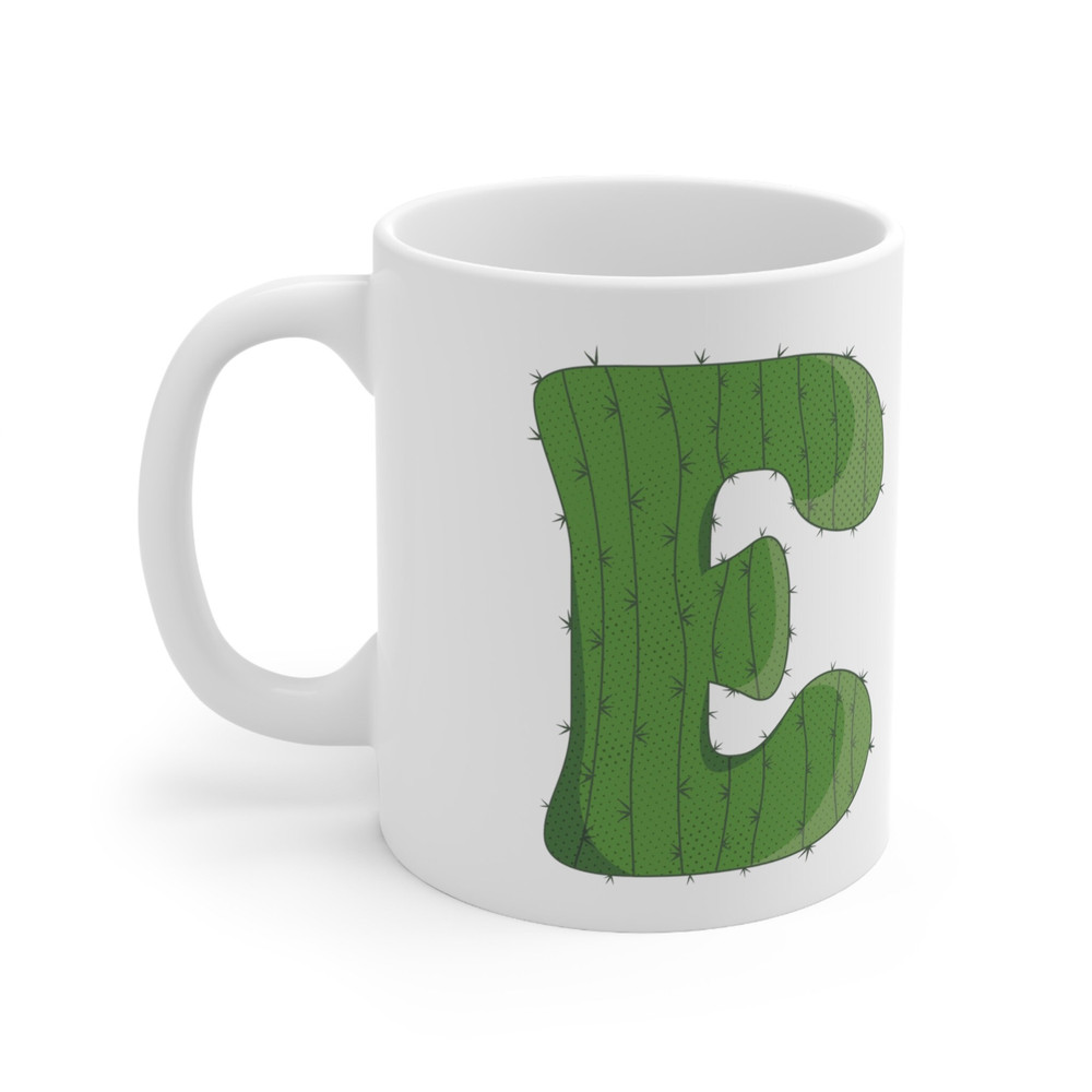 Letter E Green Initial Mug  Letter Mug Cup Initial E  Personalized Initial Mug  Alphabet Mug  Letter Mug  Gift for Loved Ones  11oz - 4.jpg