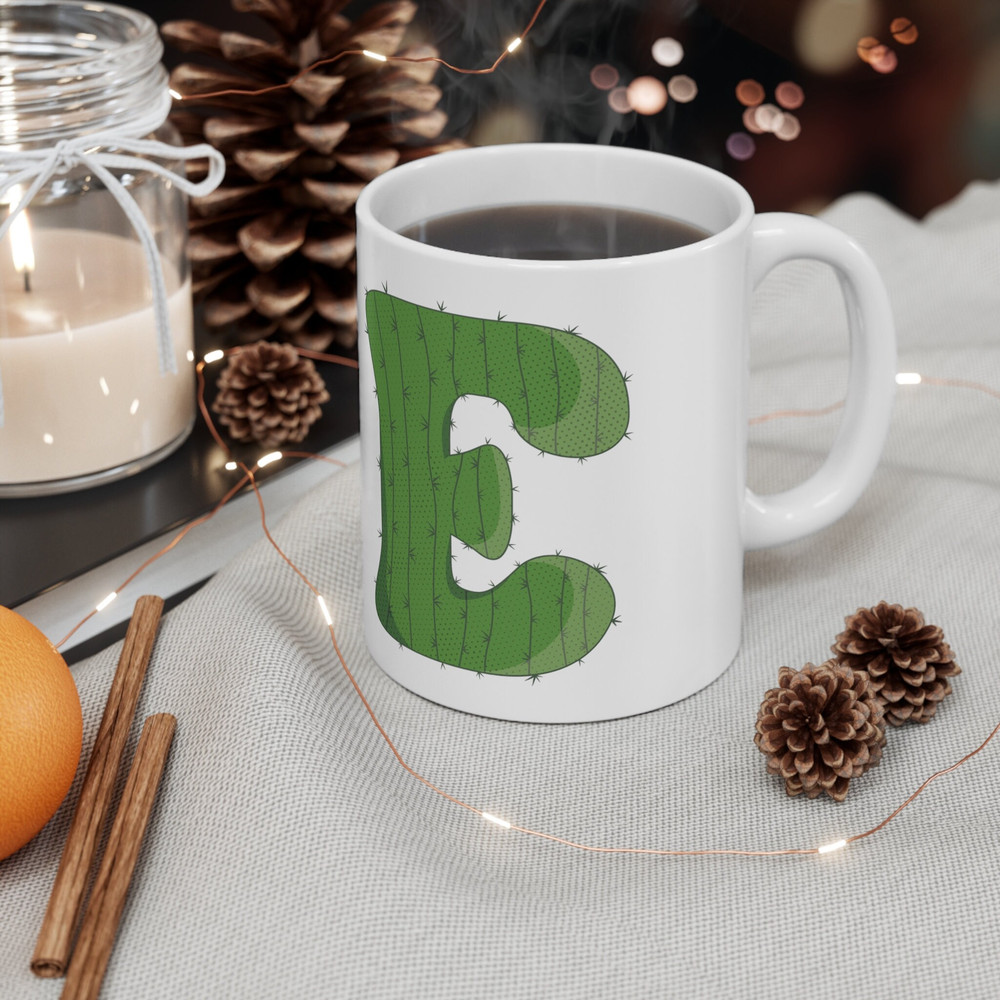 Letter E Green Initial Mug  Letter Mug Cup Initial E  Personalized Initial Mug  Alphabet Mug  Letter Mug  Gift for Loved Ones  11oz - 5.jpg