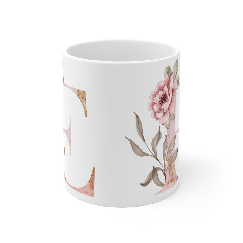 Letter E Floral Alphabet Coffee Mug  Name Begins with E  Initial Mug  Initial Coffee Cup  Birthday Gift  Watercolor Flowers Mug  11oz - 7.jpg