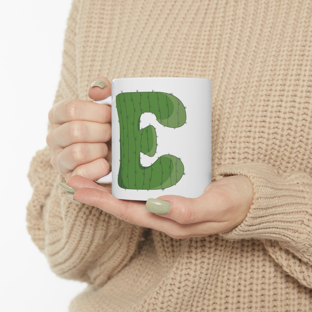 Letter E Green Initial Mug  Letter Mug Cup Initial E  Personalized Initial Mug  Alphabet Mug  Letter Mug  Gift for Loved Ones  11oz - 9.jpg