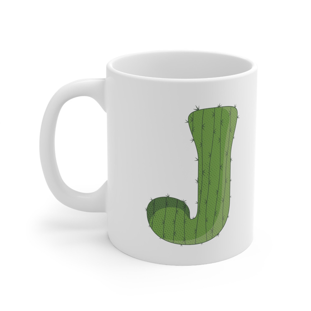 Letter J Green Initial Mug Letter Mug Cup Initial J Personalized Initial Mug Alphabet Mug Letter Mug Gift for Loved Ones 11oz - 5.jpg