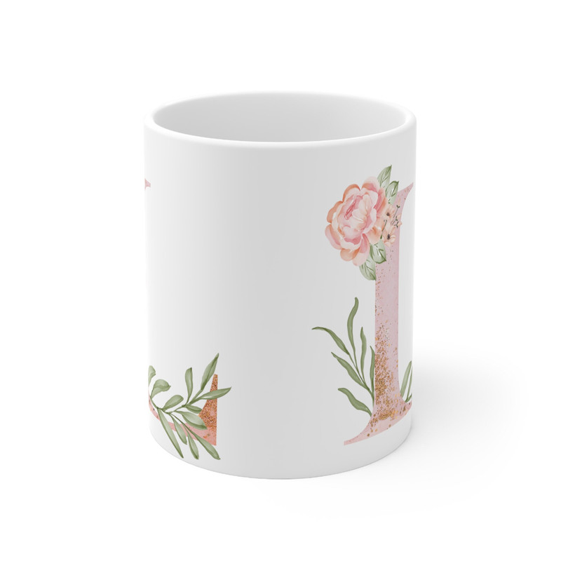 Letter L Floral Alphabet Coffee Mug Name Begins with L Initial Mug Initial Coffee Cup Birthday Gift Watercolor Flowers Mug 11oz - 8.jpg