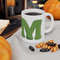 Letter M Green Initial Mug Letter Mug Cup Initial M Personalized Initial Mug Alphabet Mug Letter Mug Gift for Loved Ones 11oz - 6.jpg