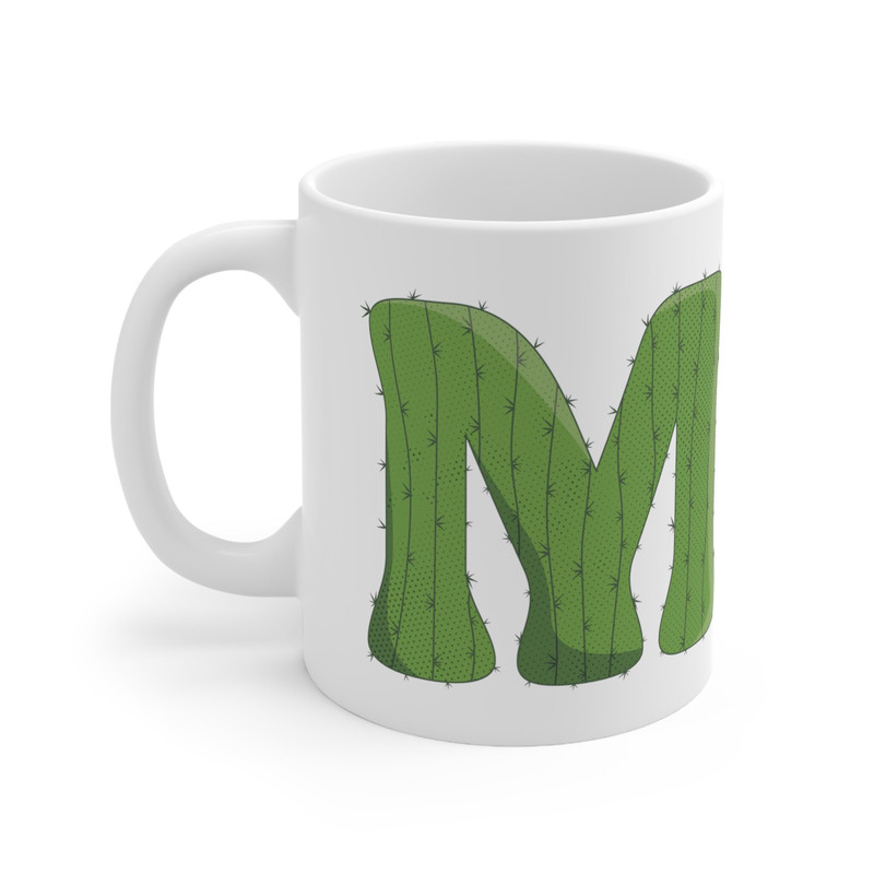 Letter M Green Initial Mug Letter Mug Cup Initial M Personalized Initial Mug Alphabet Mug Letter Mug Gift for Loved Ones 11oz - 9.jpg