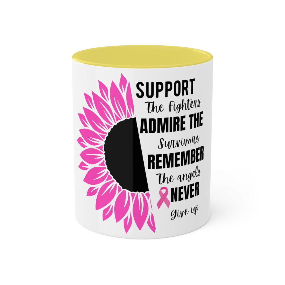 Support The Fighters Mug, Admire The Survivors Mug, Remember The Angels Mug, Breast Cancer Mug, Pink Ribbon Mug, Breast Cancer Awareness Mug - 10.jpg