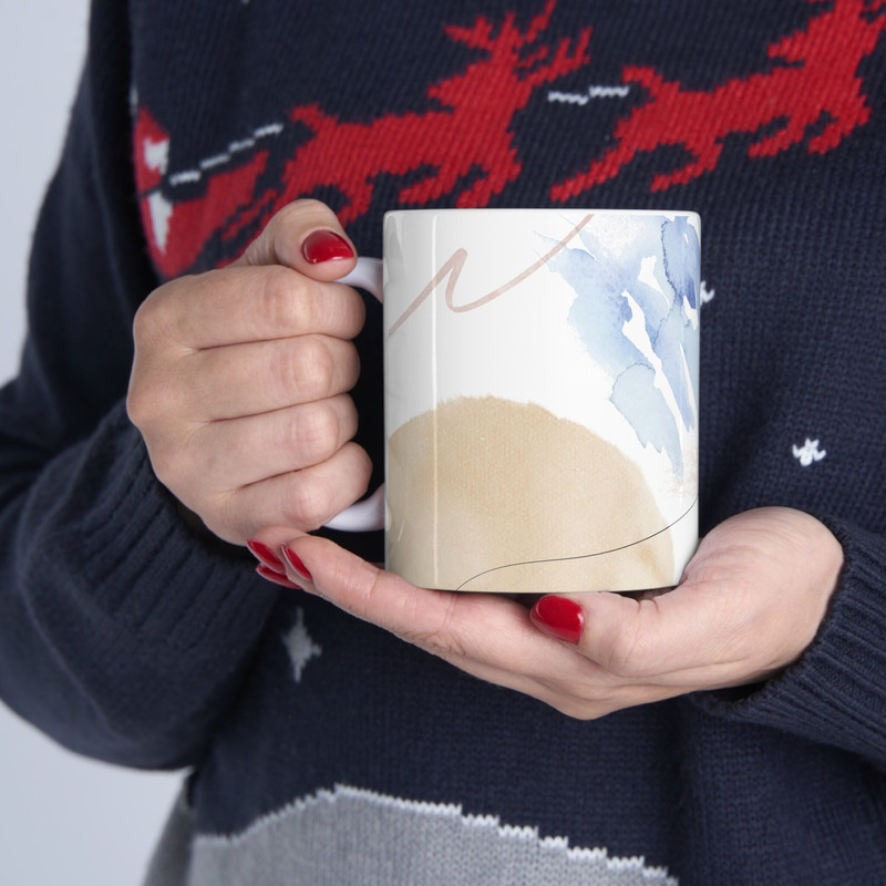 Watercolor Abstract Ceramic Mug Abstract Design Coffee Mug Unique Abstract Mug Artistic 11oz Mug Gift for Mom Fathers Day Gifts - 10.jpg