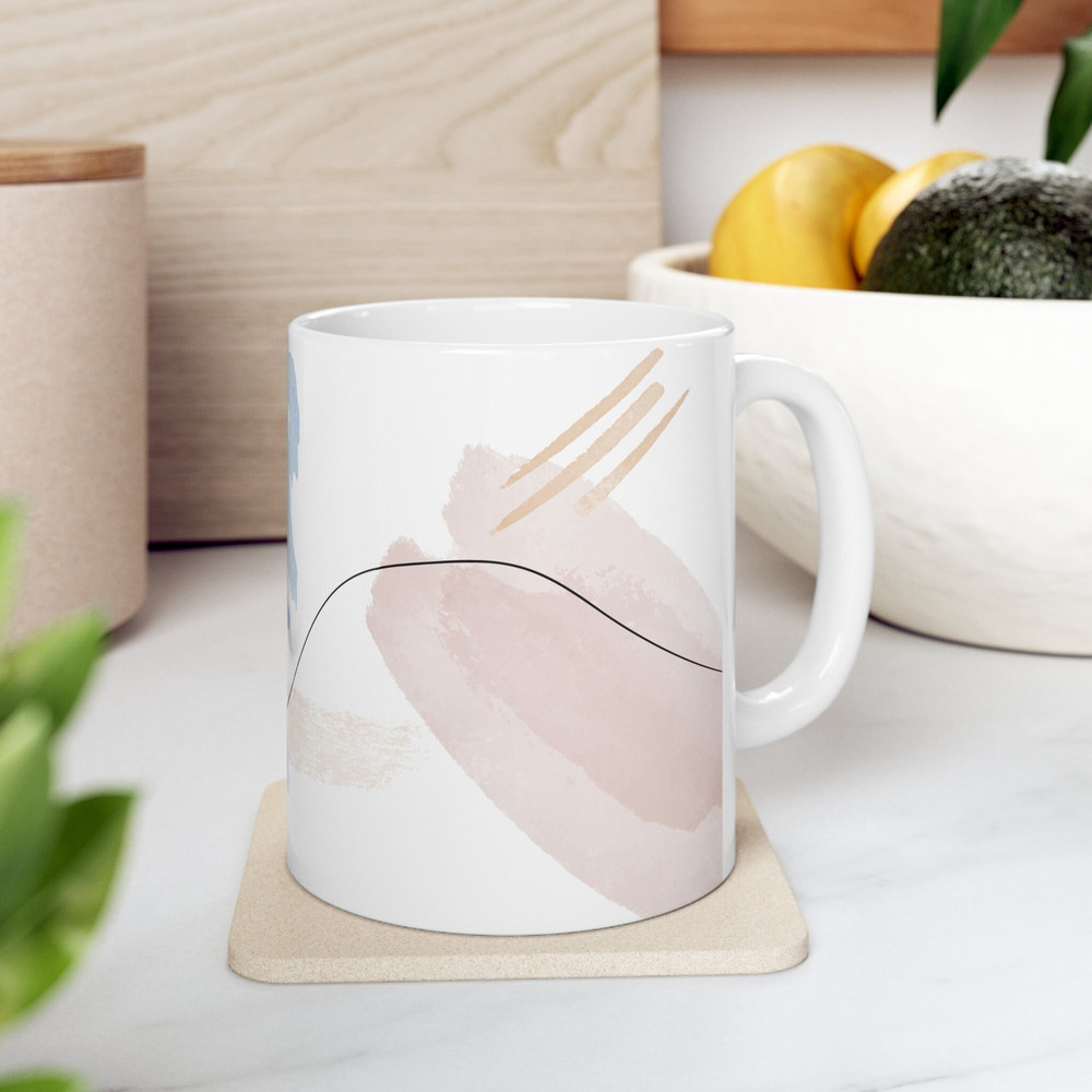 Watercolor Abstract Ceramic Mug Abstract Design Coffee Mug Unique Abstract Mug Artistic 11oz Mug Gift for Mom Fathers Day Gifts - 7.jpg