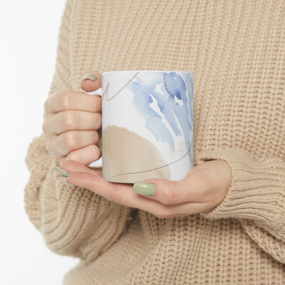 Watercolor Abstract Ceramic Mug Abstract Design Coffee Mug Unique Abstract Mug Artistic 11oz Mug Gift for Mom Fathers Day Gifts - 9.jpg