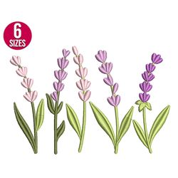 lavender embroidery design, wildflowers, herbs, machine embroidery file, instant download