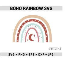 boho rainbow svg, boho rainbow svg bundle, boho rainbow clipart, rainbow cricut file, pastel rainbow svg, boho nursery decor