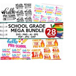 back to school mega svg bundle, hello school svg, teacher svg, school, school shirt for kids, kids shirt svg, hand-lettered ,cut file cricut