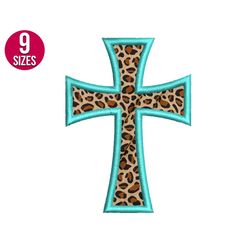 Cross applique embroidery design, Christian cross, Easter design, Machine embroidery file, Digital download