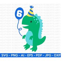 6th dinosaur birthday svg, cute dinosaur svg, t-rex svg, dino svg, little boy svg, boy shirt svg, dinosaur birthday, cut file cricut
