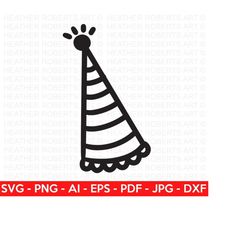 Birthday Hat SVG, Happy Birthday SVG, Birthday SVG, Birthday Girl svg, Birthday Decor svg, Party Hat svg,  Hand-drawn svg, Cricut Cut files
