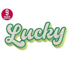 lucky embroidery design, st patricks day, machine embroidery file, instant download