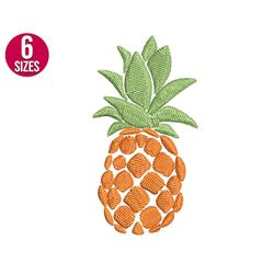 pineapple embroidery design, fruit, machine embroidery design, digital download