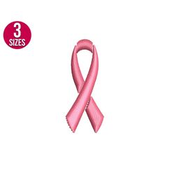 pink ribbon design, breast cancer awareness, machine embroidery file, instant download