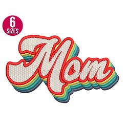 mom embroidery design, retro, vintage, machine embroidery file, machine embroidery pattern, instant download