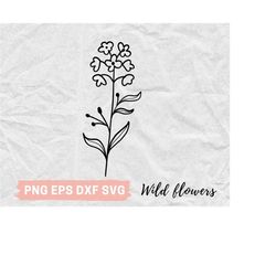 wildflowers svg, bouquet svg, botanical clipart, flower svg png, hand drawn, floral svg,  wild flower svg, eps, dxf