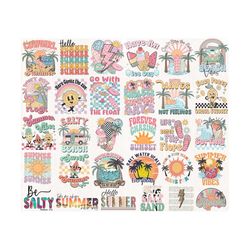 retro summer svg png bundle, groovy summer svg, retro beach png, groovy beach bundle, summer vibes aloha sublimation shirt designs digital