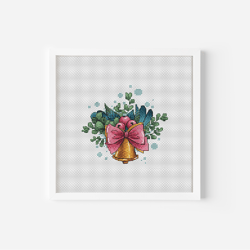 Christmas Bell Cross Stitch Pattern, Christmas Hand Embroidery, Bell Ornament DIY Holiday Project, Cozy Winter Decor