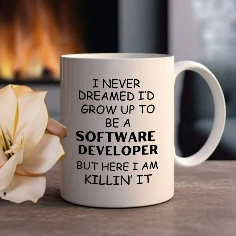 I Never Dreamed I’d be a Software Developer Mug, Funny Work Mug, Mug for Coworker, White Ceramic Coffee Mug, Coffee Lover Gift, Computer Mug - 1.jpg