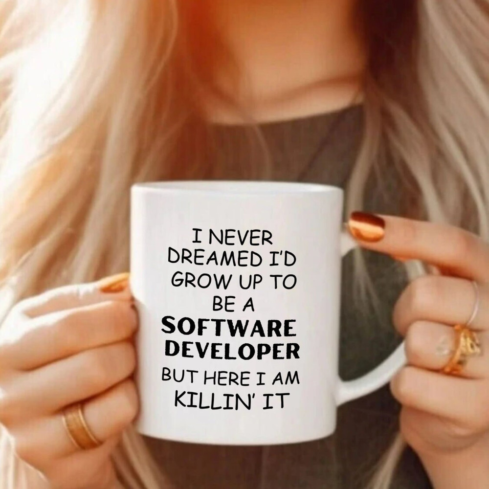 I Never Dreamed I’d be a Software Developer Mug, Funny Work Mug, Mug for Coworker, White Ceramic Coffee Mug, Coffee Lover Gift, Computer Mug - 2.jpg