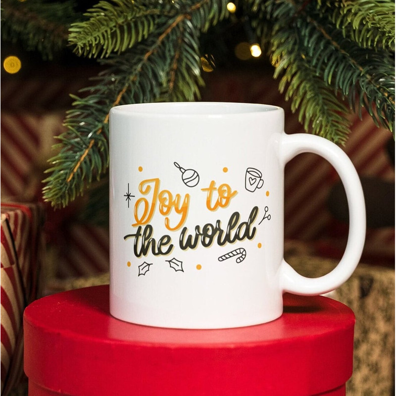 Joy to the World, Christmas Joy Mug, Unique Holiday Gift, Christmas Cheer Mug, Festive Coffee Mug, Holiday Drinkware, Christmas Present Mug - 1.jpg