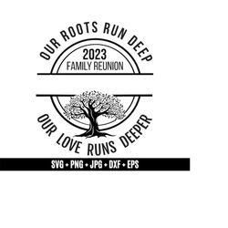 Our Roots Run Deep Shirt Design SVG - Family Reunion Tree SVG Custom with Family Name - tree of life svg