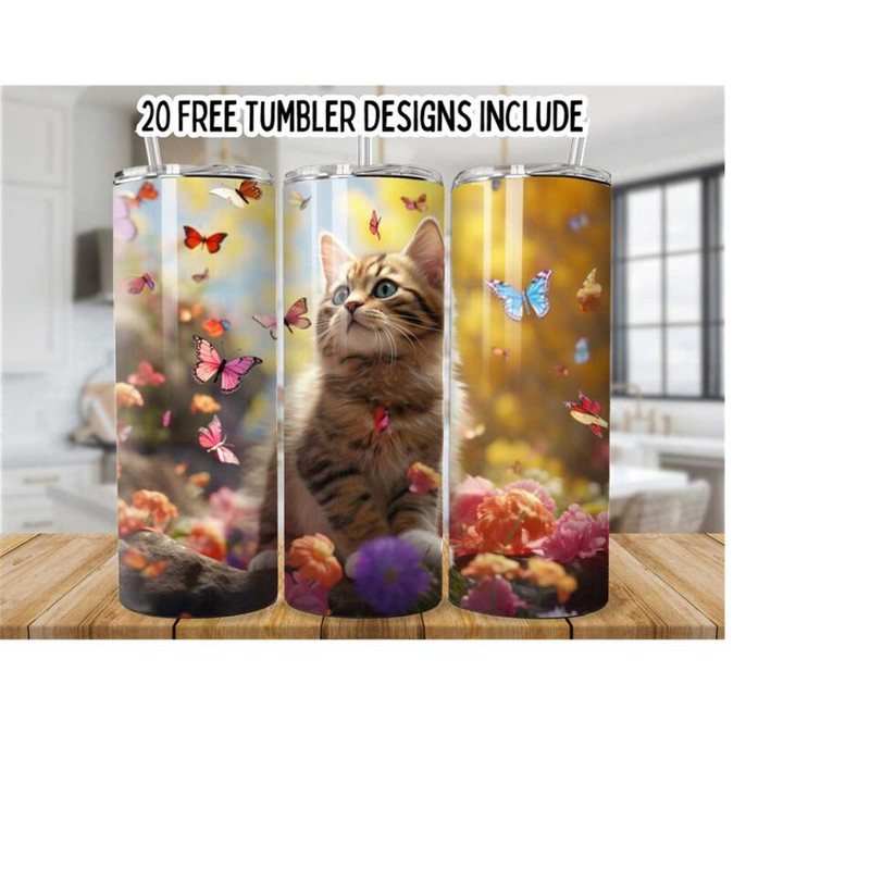 25102023161315-cat-with-flowers-and-butterfly-20oz-skinny-tumbler-wrap-image-1.jpg