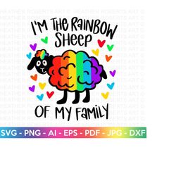 rainbow sheep svg, lgbtq svg, gay svg, pride svg, rainbow svg, gay pride shirt svg, gay festival outfit svg, cut files c