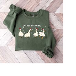Christmas Duck Sweatshirt, Duck Christmas Sweater, Merry Duckmas, Christmas Gifts, Funny Christmas Duck Shirt, Christmas