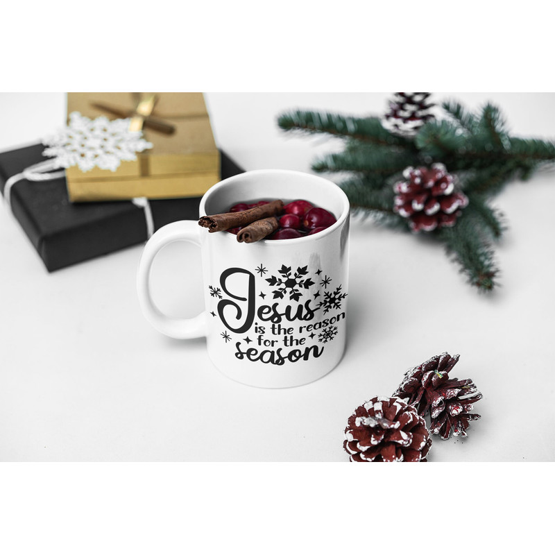 Celebrate the Savior's Birth Christian Christmas Mug Featuring Jesus the reason for the season - 3.jpg