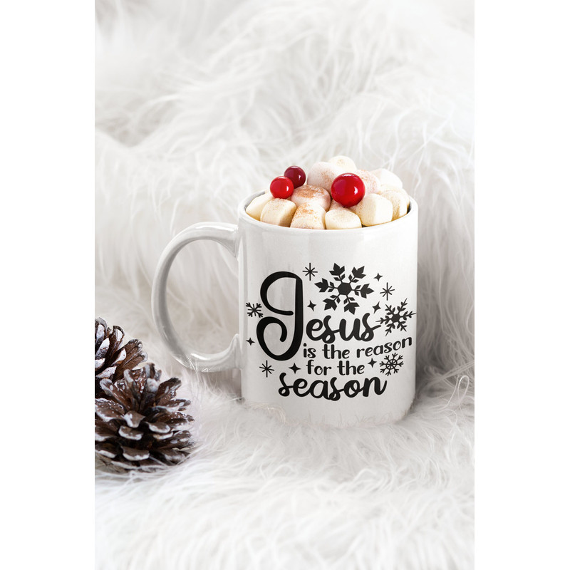 Celebrate the Savior's Birth Christian Christmas Mug Featuring Jesus the reason for the season - 4.jpg